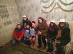 Volunteers congratulated the children on the New Year!