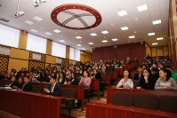 Platinum lecture in the walls of KEUK 